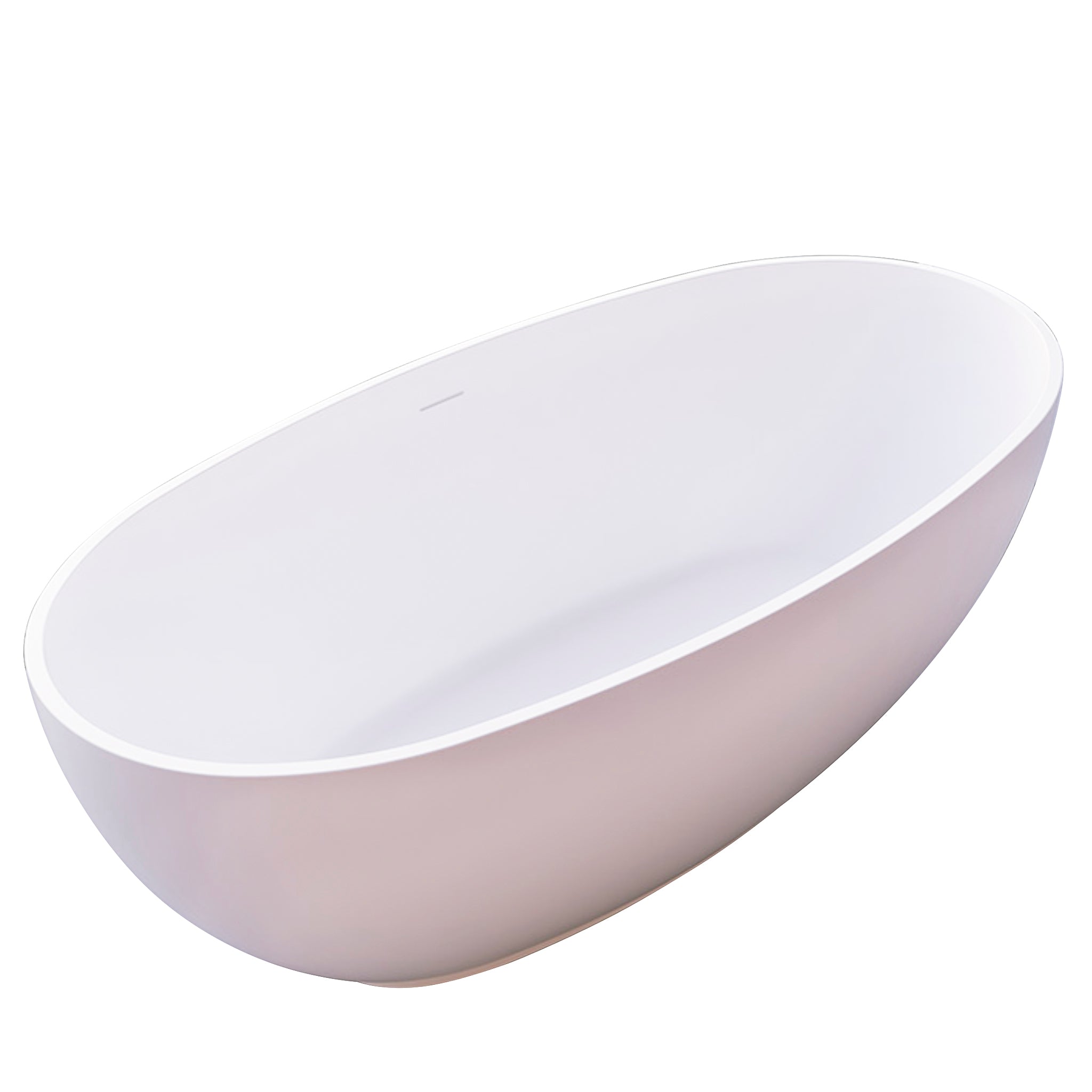 Delphi Egg 1700mm Artificial Stone Freestanding Bath, Matte White