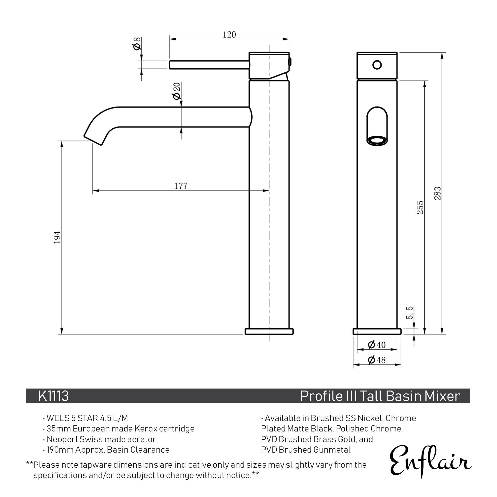 Profile III Tall Basin Mixer, Polished Chrome