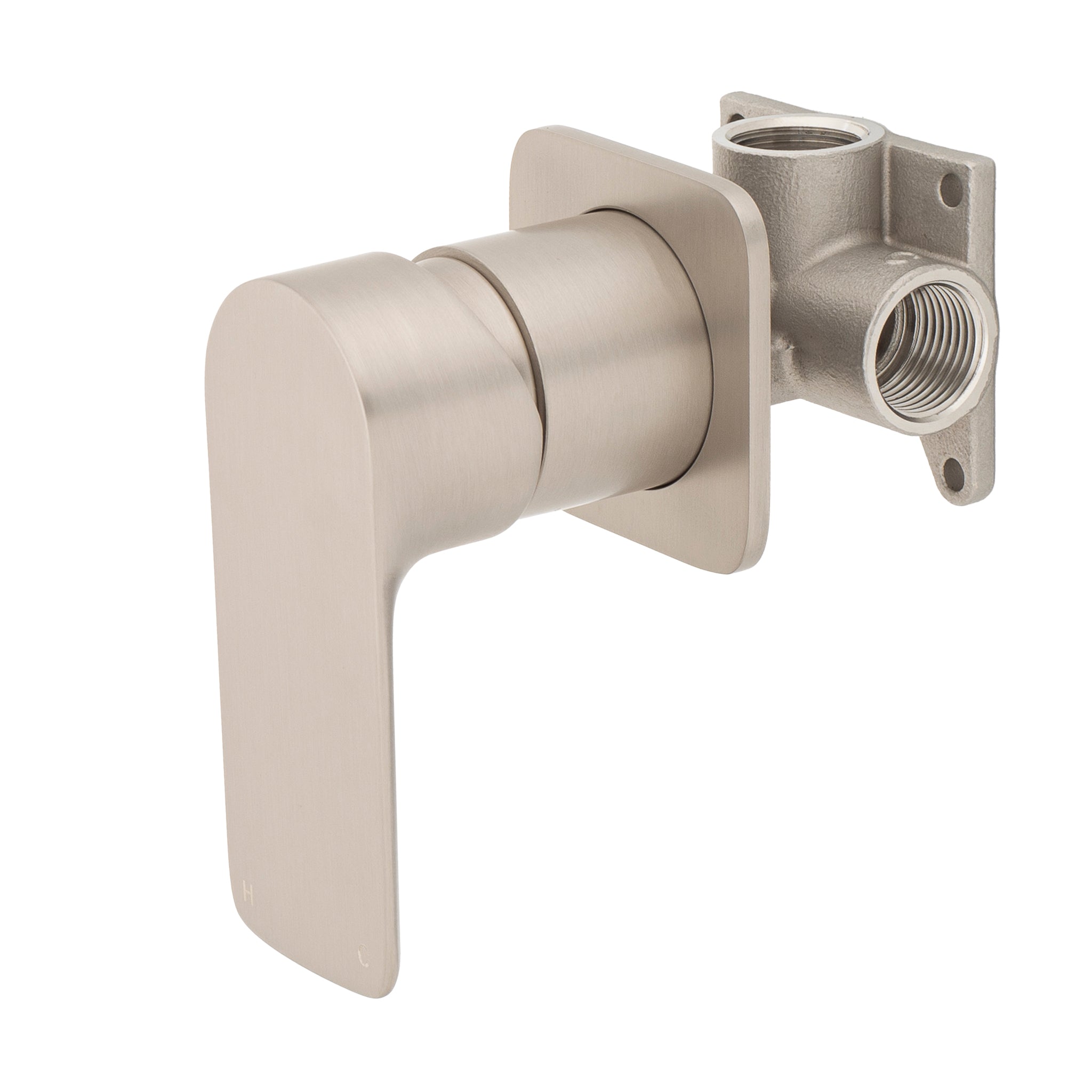 Jena Shower/ Bath Wall Mixer with Square Plates, Brushed Nickel