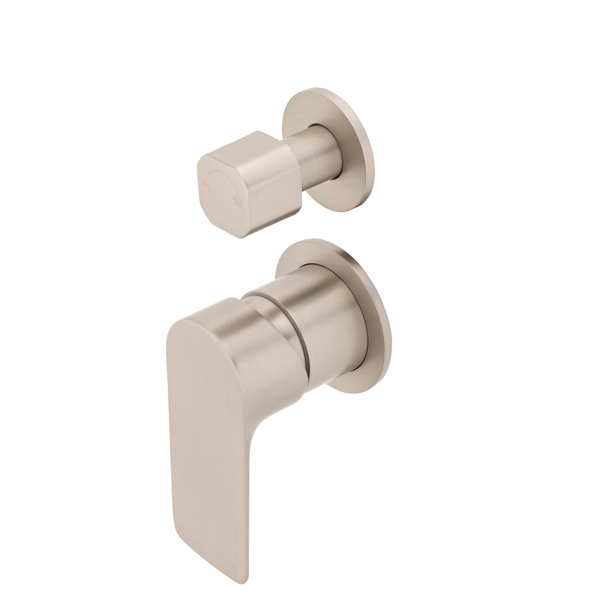 Jena Shower/ Bath Wall Mixer with Diverter and Round Plates, Brushed Nickel