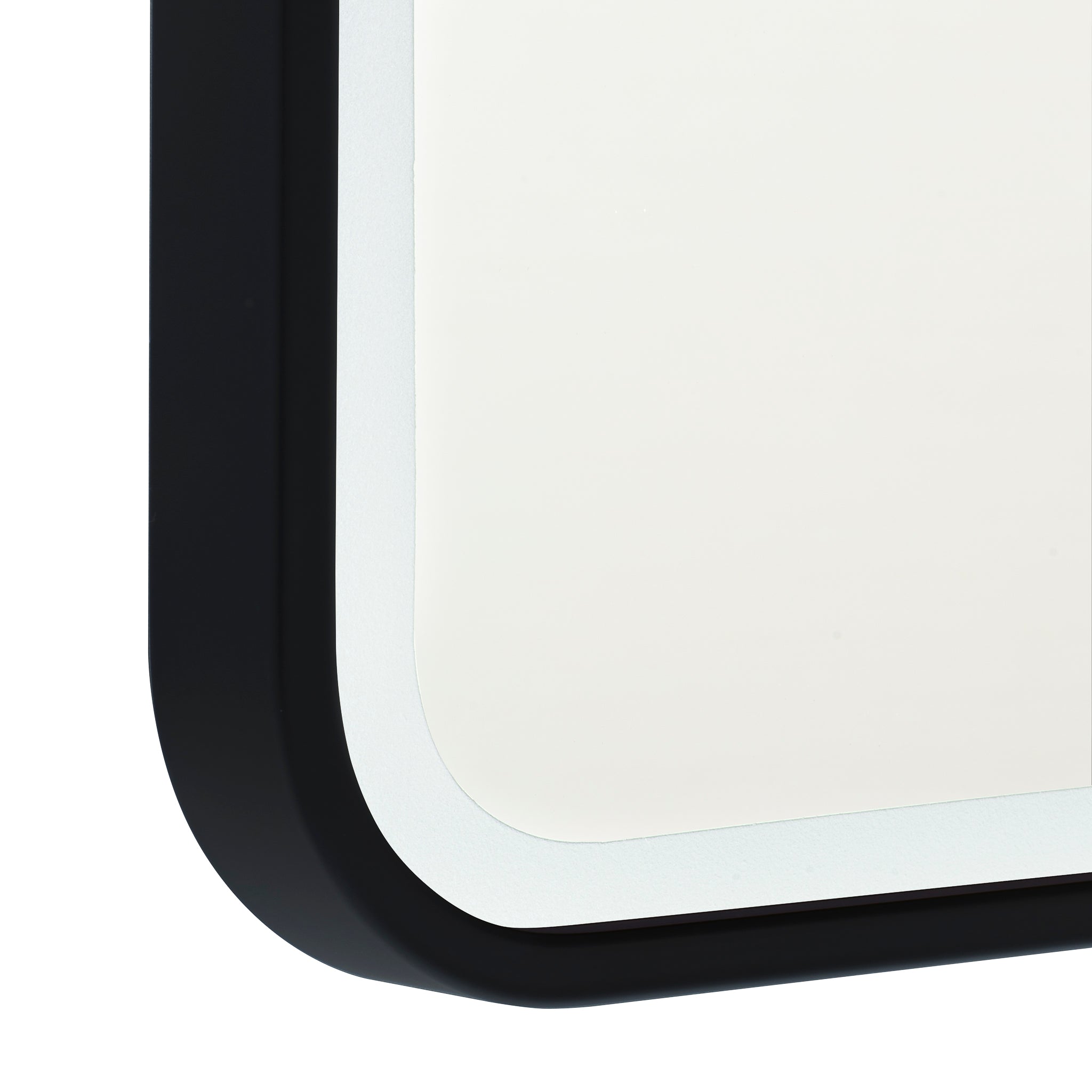 Retti Rectangular 1200mm x 900mm Frontlit LED Mirror with Matte Black Frame and Demister