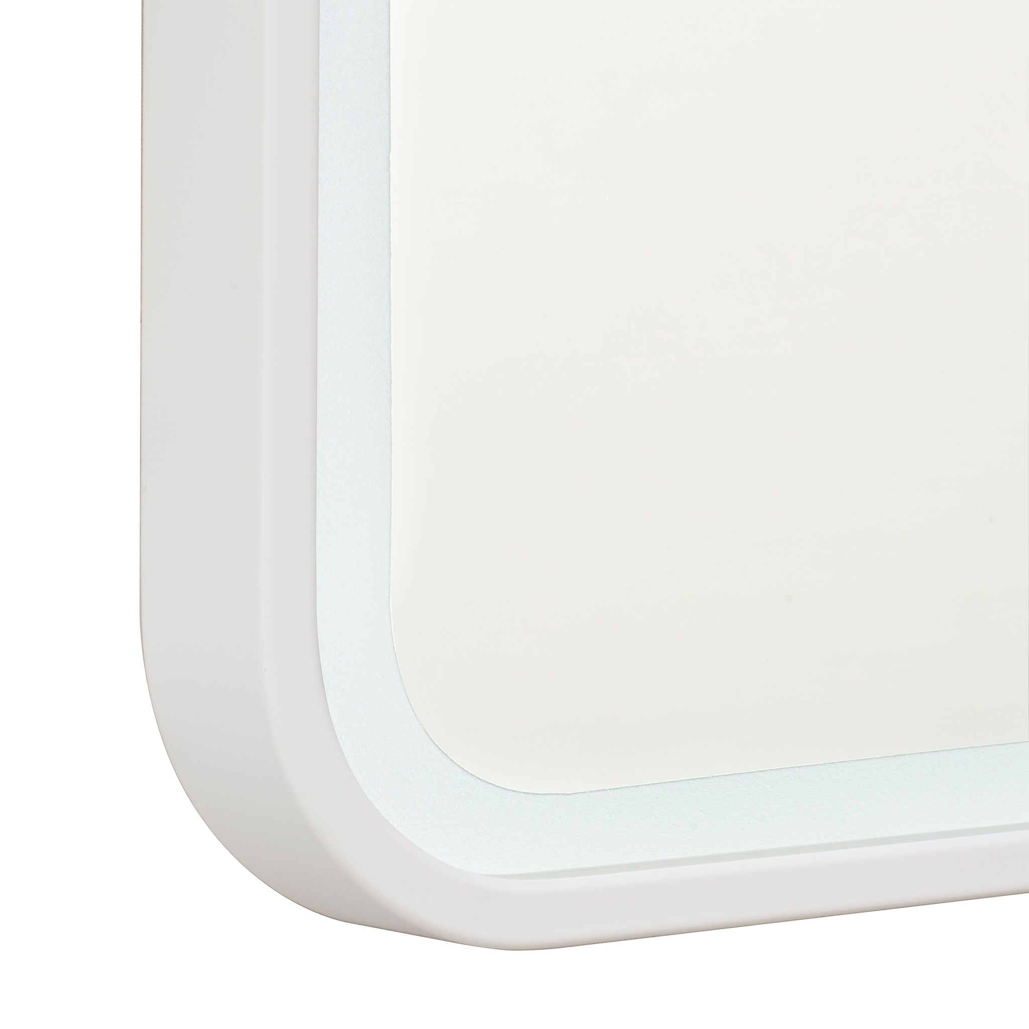 Arco Arch 850mm x 1000mm Frontlit LED Mirror with Matte White Frame and Demister