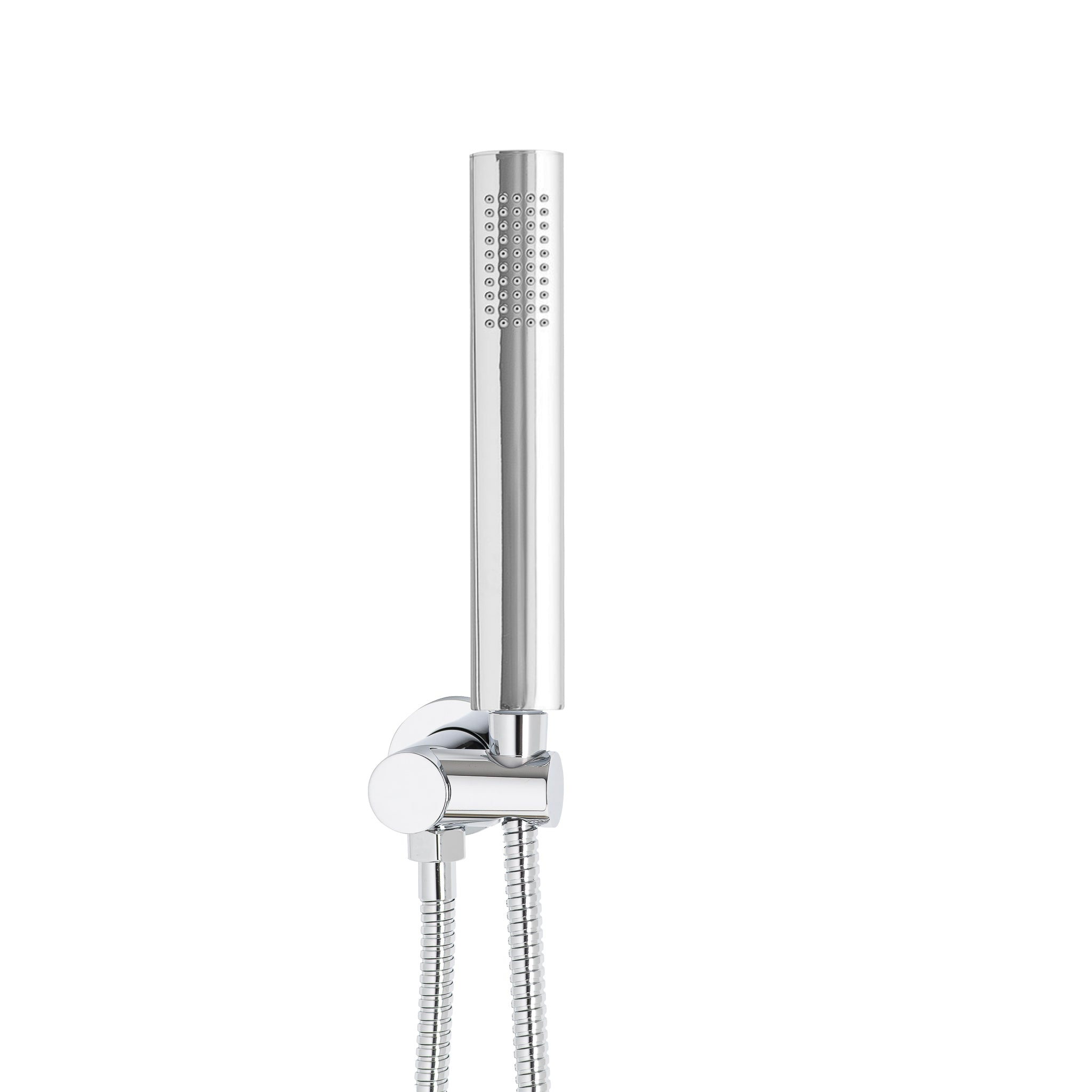 Tube Round Hand Shower with Holder, Polished Chrome