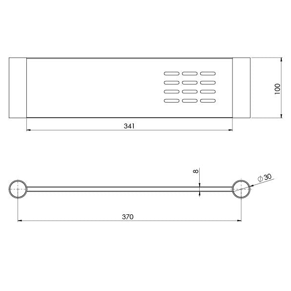 Phoenix Vivid Slimline Metal Shelf | Matte Black |