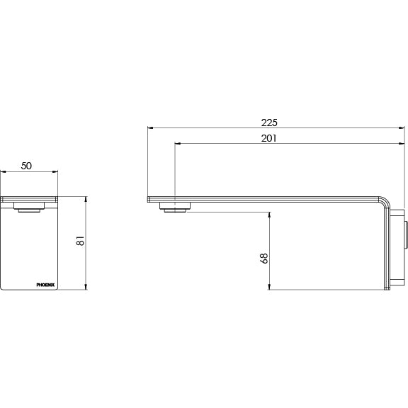 Phoenix Axia Wall Basin/ Bath Outlet 200mm | Chrome |