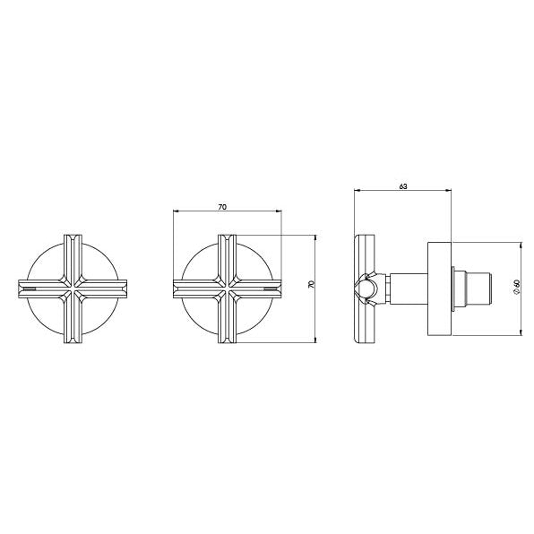 Phoenix Vivid Slimline Plus Wall Top Assemblies Available with Standard and Extended Spindles | Chrome |