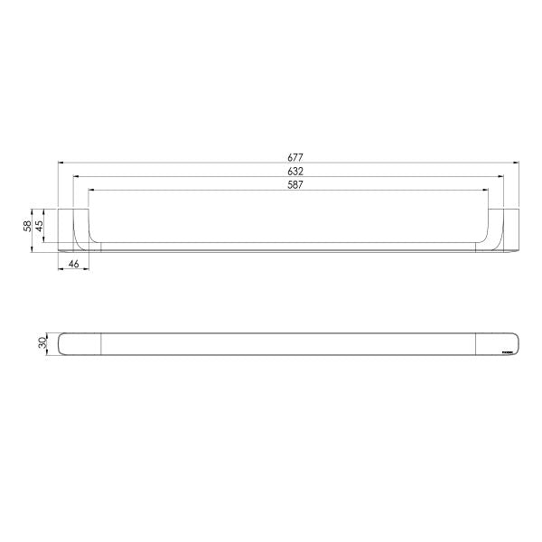 Phoenix Nuage Single Towel Rail 600mm | Matte White |