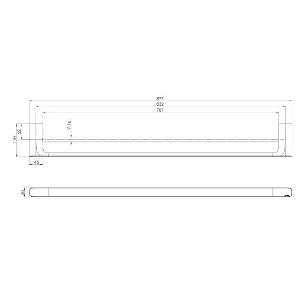 Phoenix Nuage Double Towel Rail 800mm | Matte White |