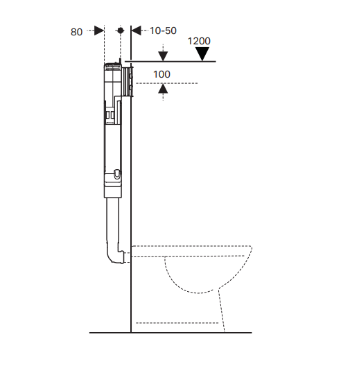 Geberit Sigma8 Concealed In-Wall Cistern for Back to Wall Pan