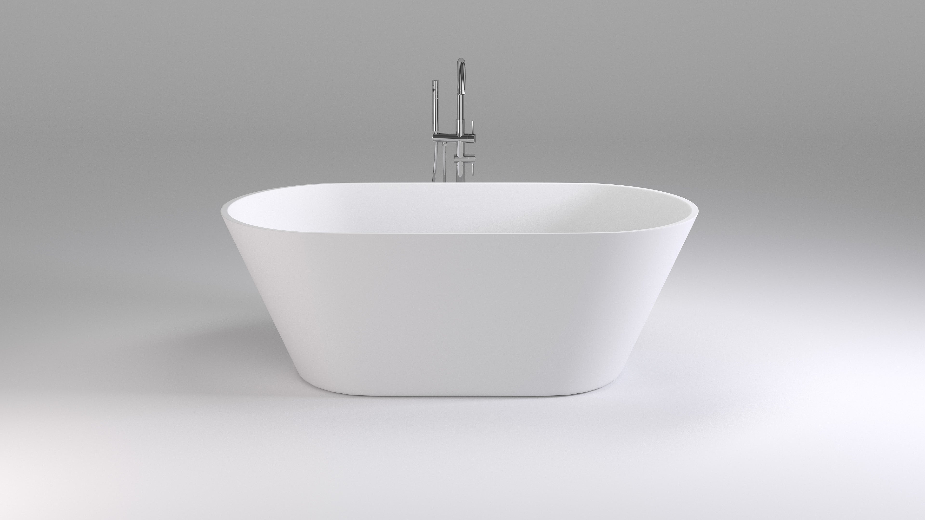 Brighton Slim 1700mm Oval Freestanding Bath, Gloss Black and White