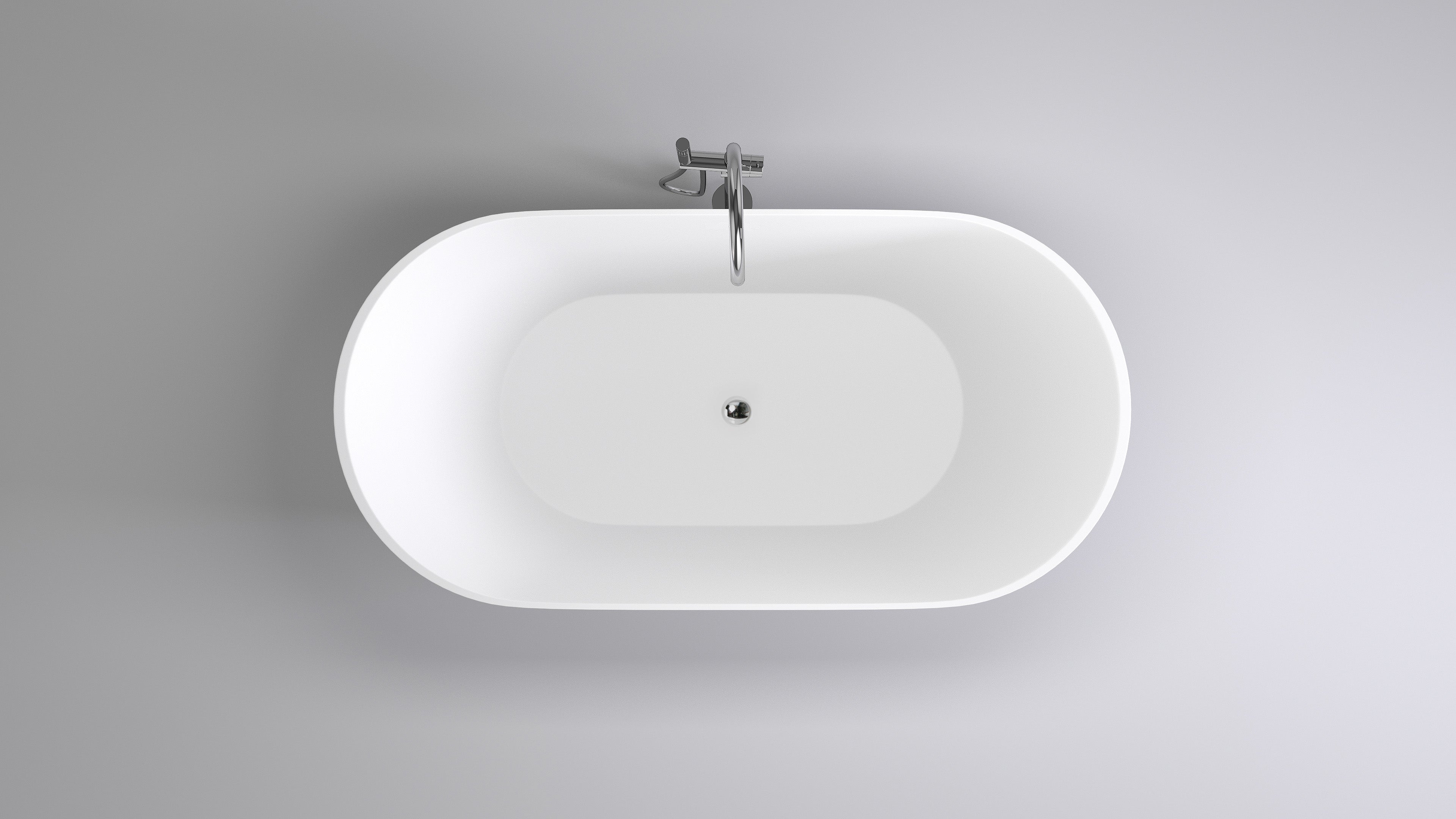 Brighton Slim 1700mm Oval Freestanding Bath, Gloss Black and White