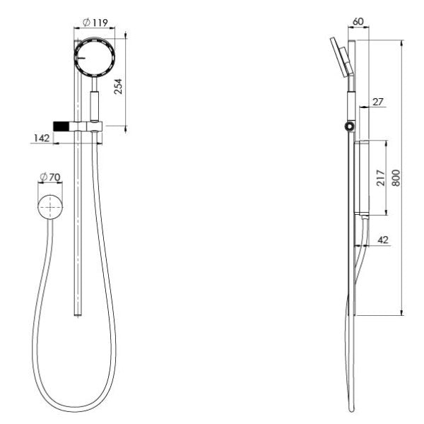 Phoenix NX IKO with HydroSense Rail Shower | Chrome |