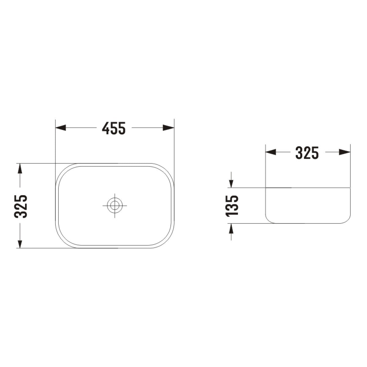 Julio 455mm x 325mm Above-Counter Basin, Matte Black