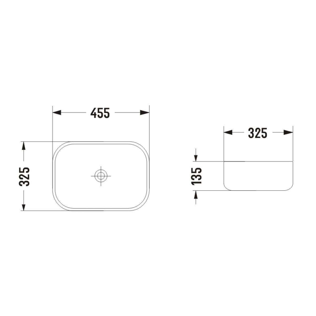 Julio 455mm x 325mm Above-Counter Basin, Matte White