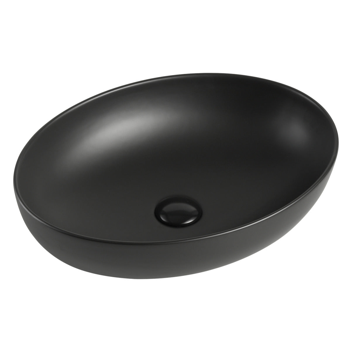 Ellipse 520mm x 395mm Above-Counter Basin, Matte Black