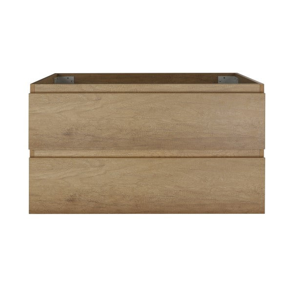 Alles 900mm Wall Hung Vanity Cabinet | Alba Oak Woodgrain |