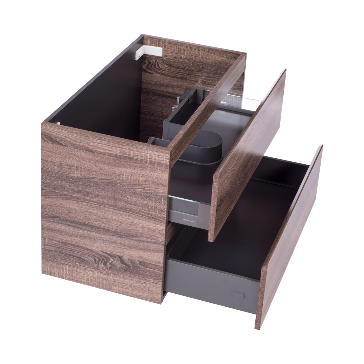 Alles Plus 900mm Wall Hung Vanity Cabinet | Legna Noir Woodgrain |