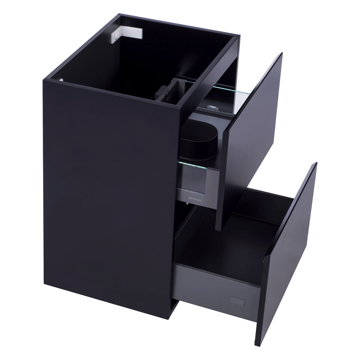 Alles Plus 600mm Floor Standing Vanity Cabinet | Satin Black |