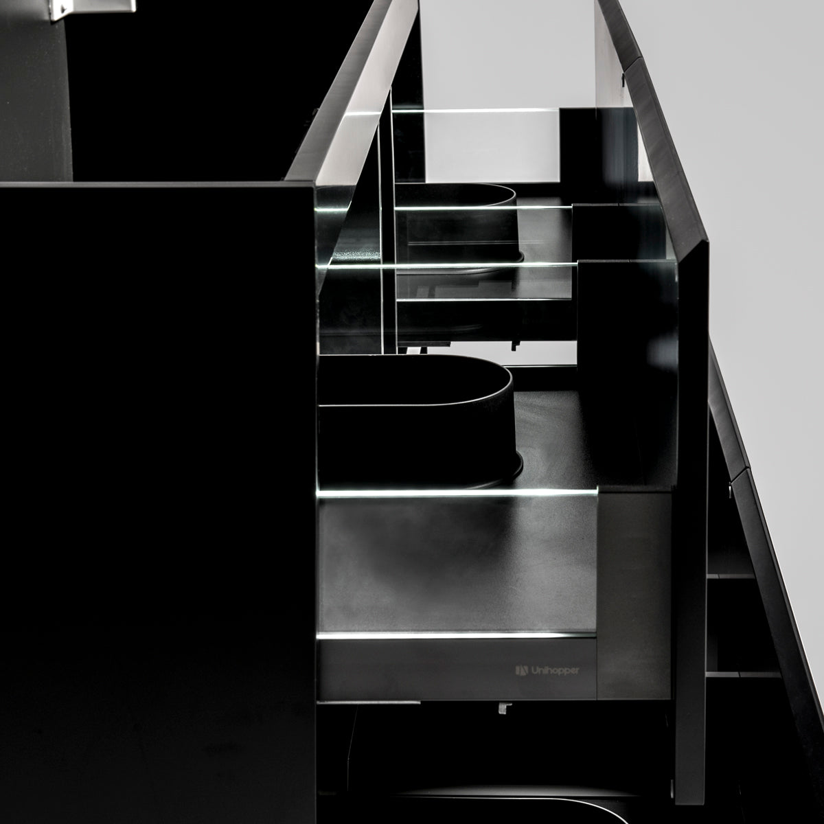 Alles Plus 1500mm Floor Standing Vanity Cabinet | Satin Black |