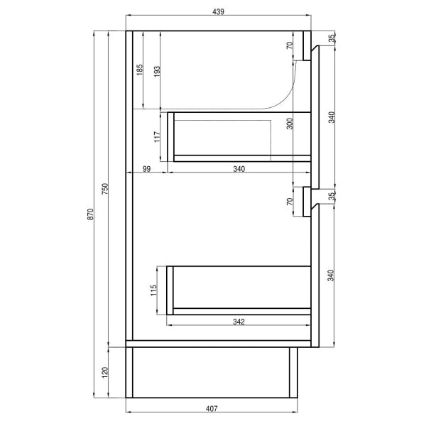 Alles Plus 1800mm Floor Standing Vanity Cabinet | Legna Noir Woodgrain |