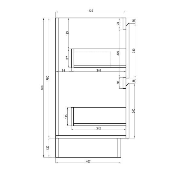 Alles Plus 600mm Floor Standing Vanity Cabinet | Legna Noir Woodgrain |