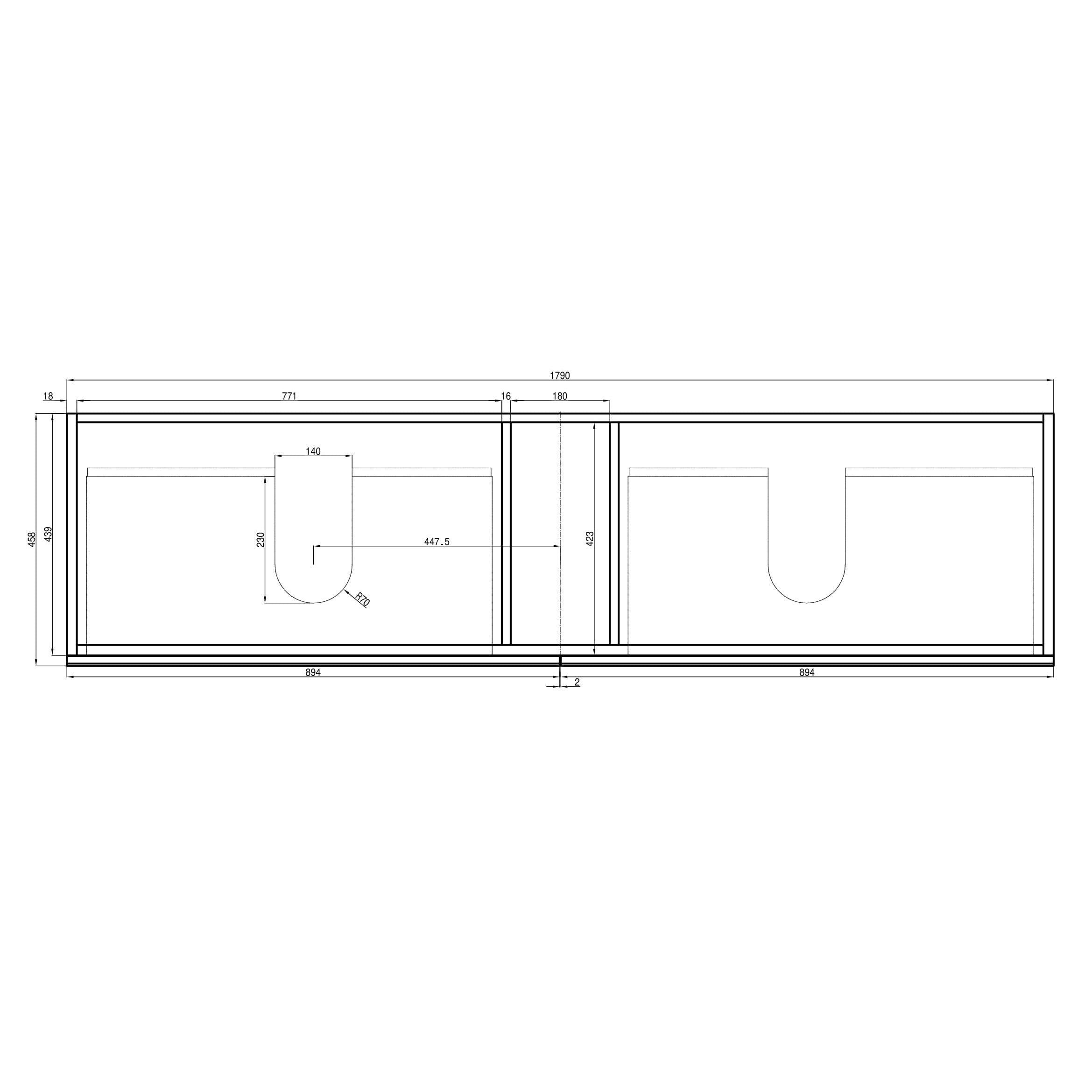 Alles Plus 1800mm Floor Standing Vanity Cabinet | Satin White |