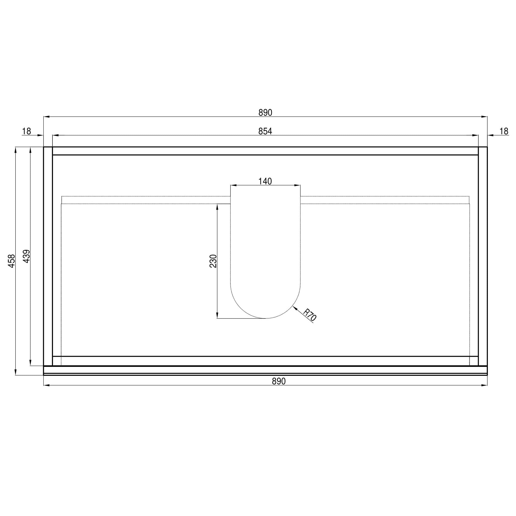 Alles Plus 900mm Wall Hung Vanity Cabinet | Legna Noir Woodgrain |