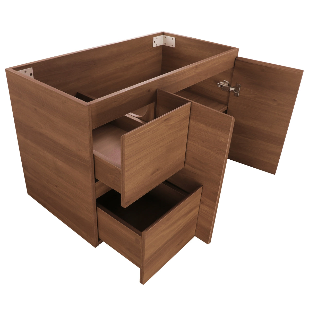 Avisé 900mm Wall Hung Vanity Cabinet with Drawers on the Left Side | Villara Oak Woodgrain |