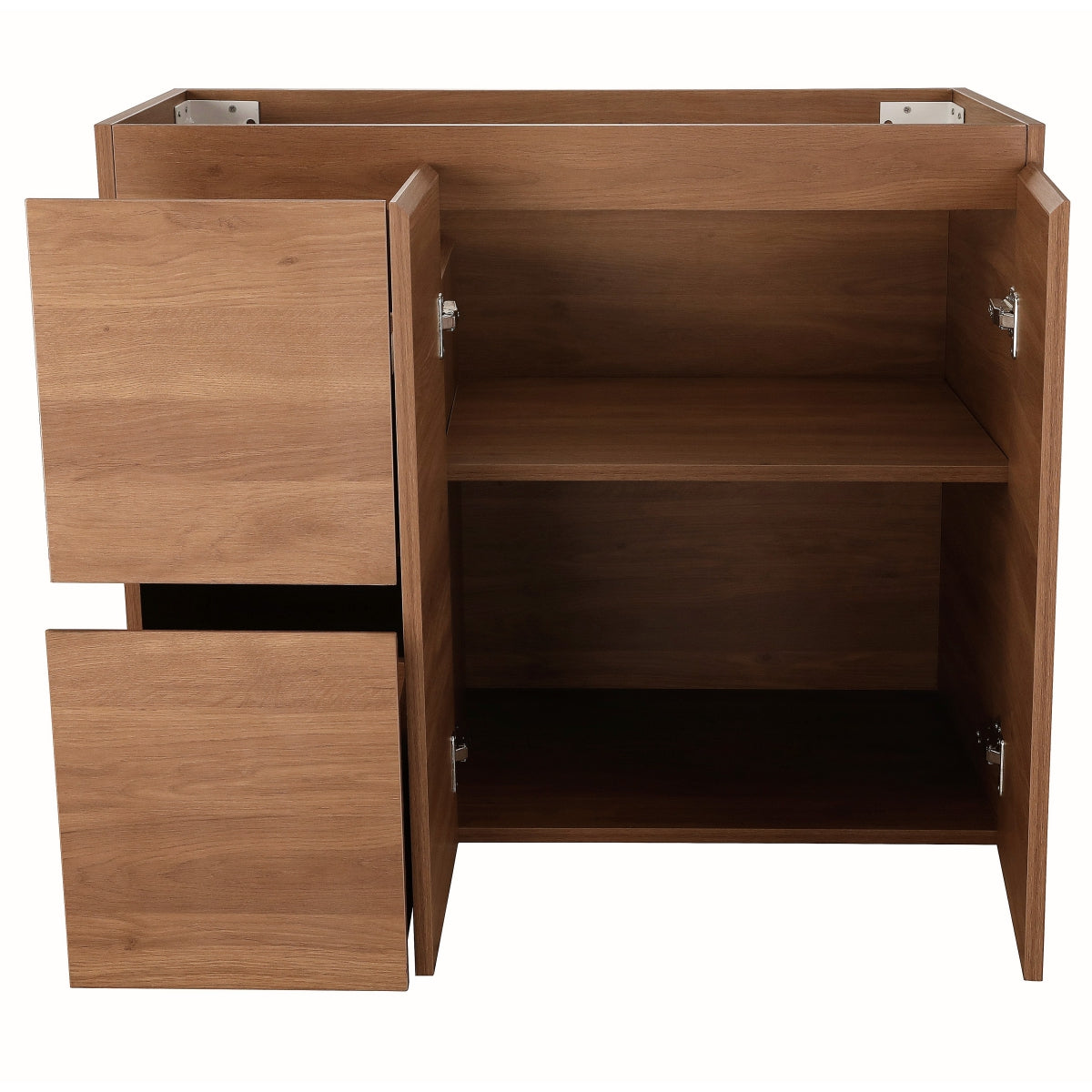 Avisé 900mm Floor Standing Vanity Cabinet with Drawers on the Left Side | Villara Oak Woodgrain |