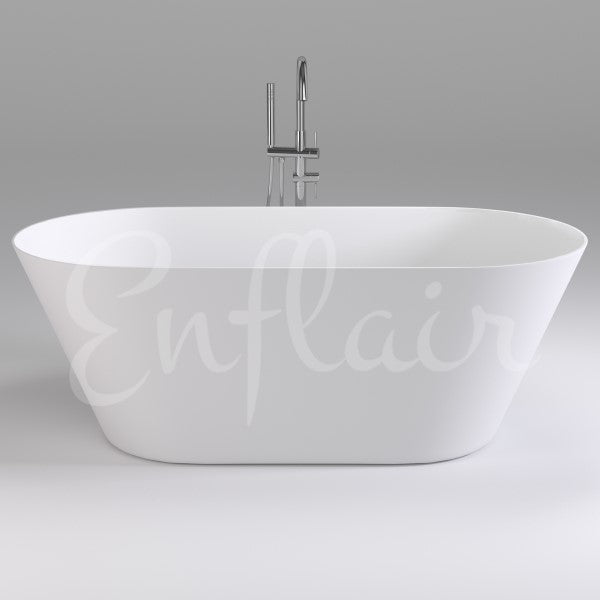 Brighton Slim 1700mm Oval Freestanding Bath, Gloss White