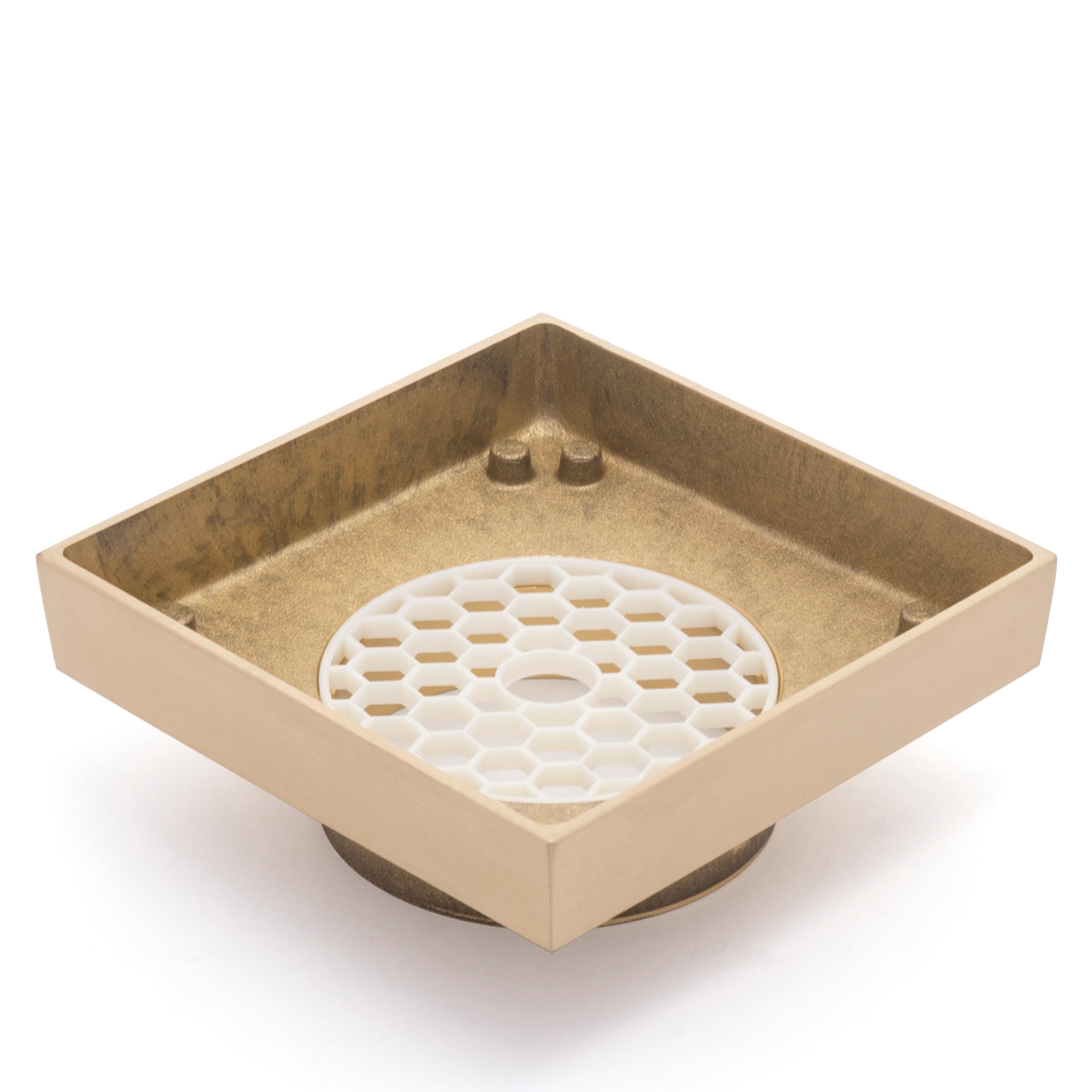 Premium Floor Drain with Tile Insert - Floor Waste | 75mm Outlet, Brushed Brass (Gold) |