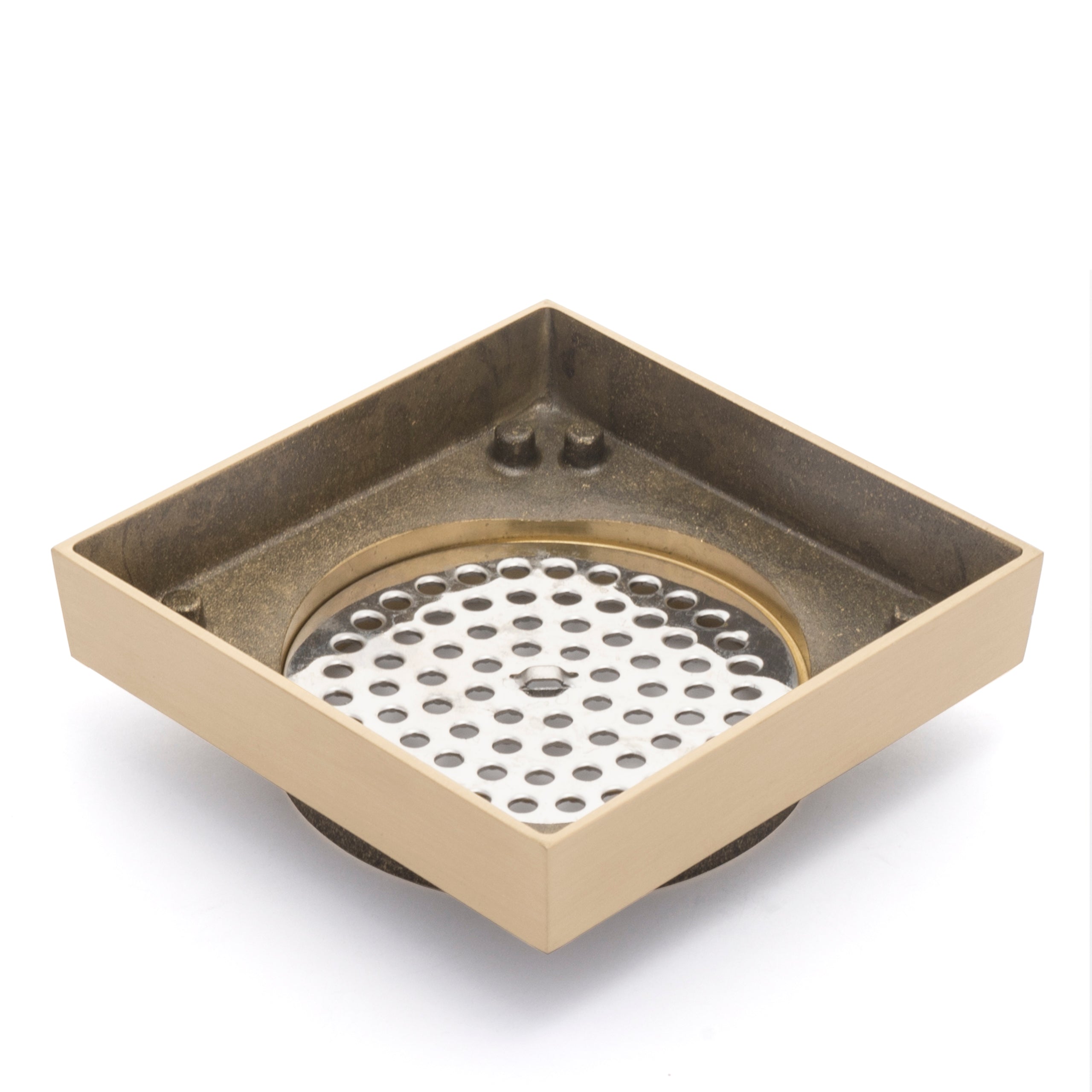 Premium Floor Drain with Tile Insert - Floor Waste | 90mm Outlet, Brushed Brass (Gold) |