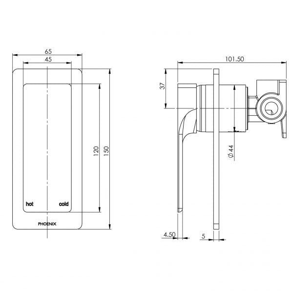 Phoenix Gloss Shower/ Wall Mixer | Chrome |