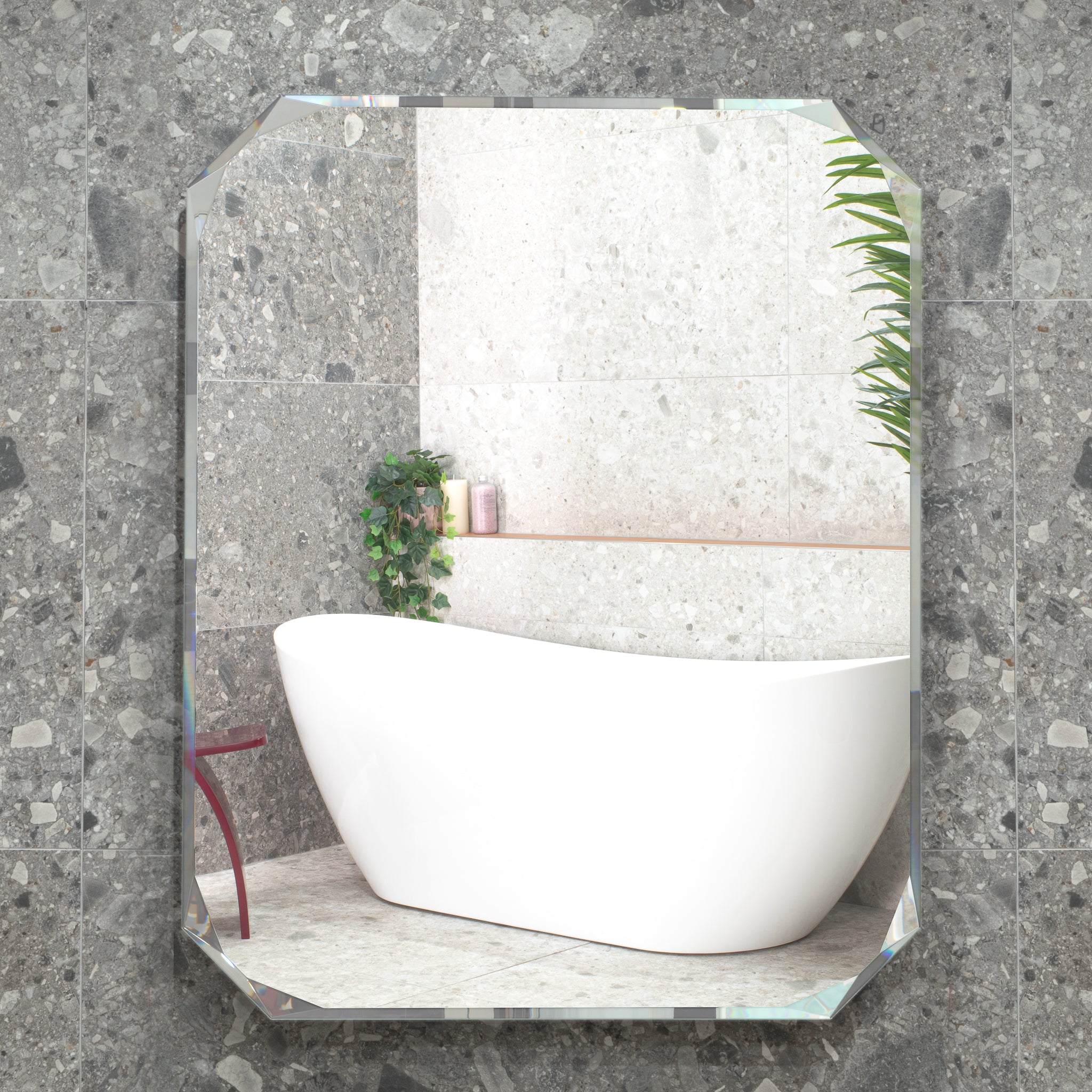 Radiant Jewel Frameless Mirror with Jewelled Edge | 4 Sizes, from 450mm to 1200mm |