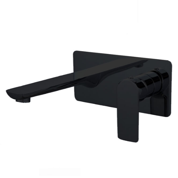 Jena Wall Mounted Basin/ Bath Mixer with Spout, Matte Black