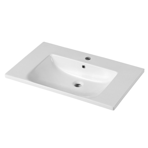 Kaku 900mm Vanity Top with 1 Tap Hole, Gloss White