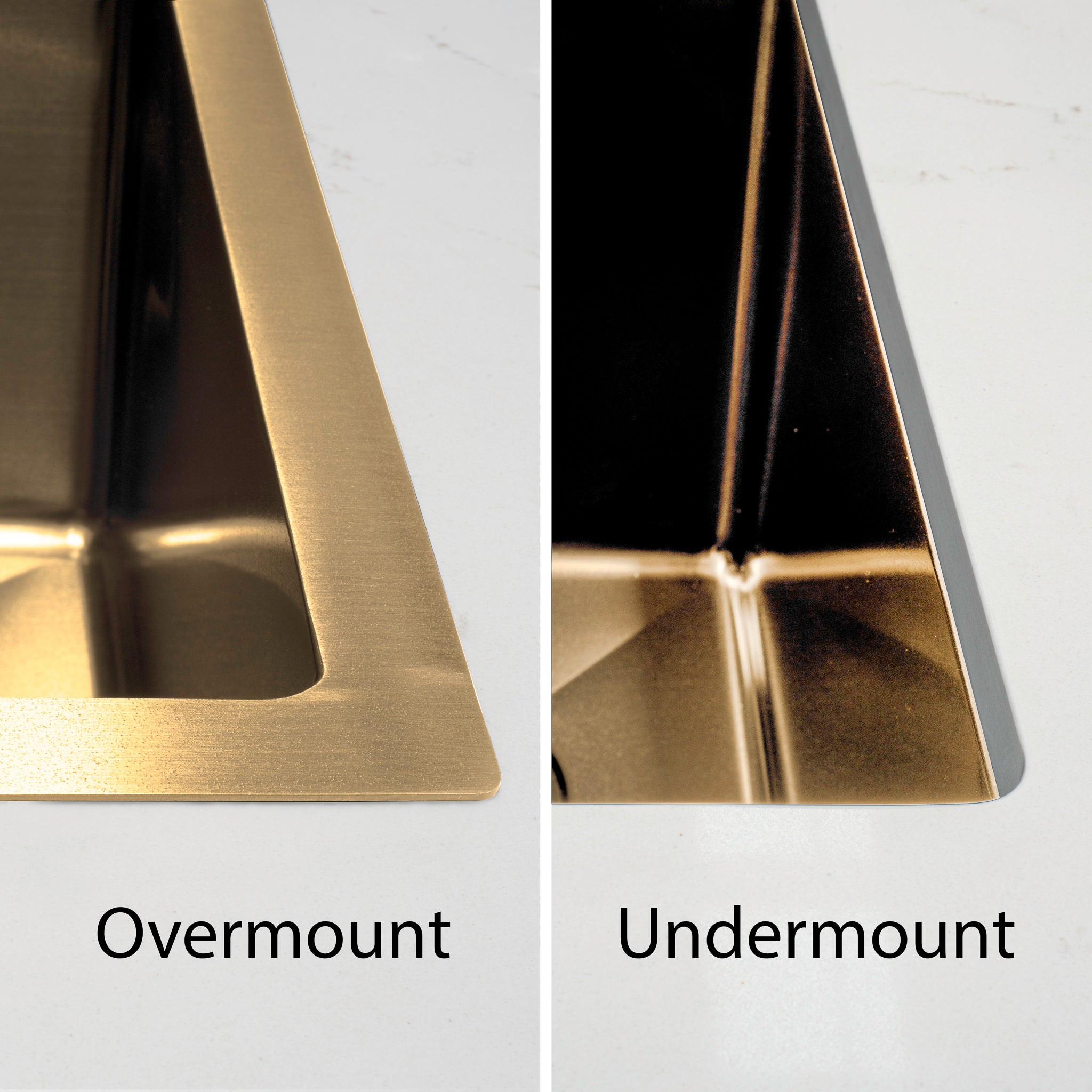 Retto 550mm x 450mm x 230mm Stainless Steel Sink | Brushed Brass (gold) |