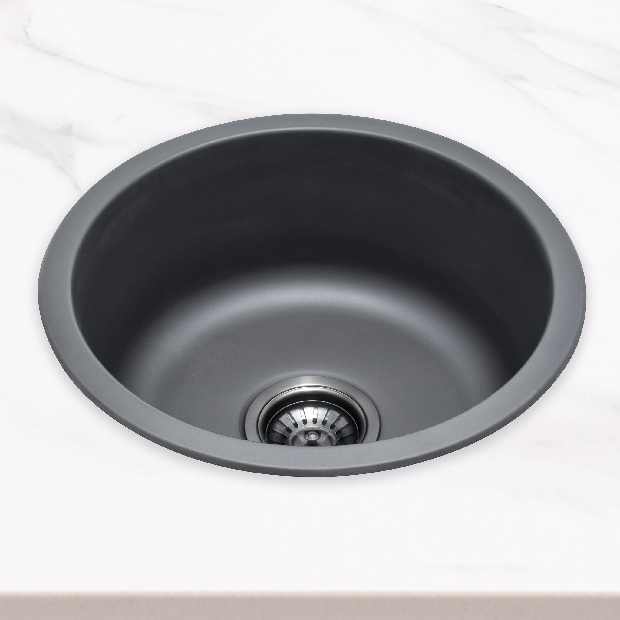 Radii Round 410mm x 180mm Stainless Steel Sink | Brushed Gunmetal Finish |