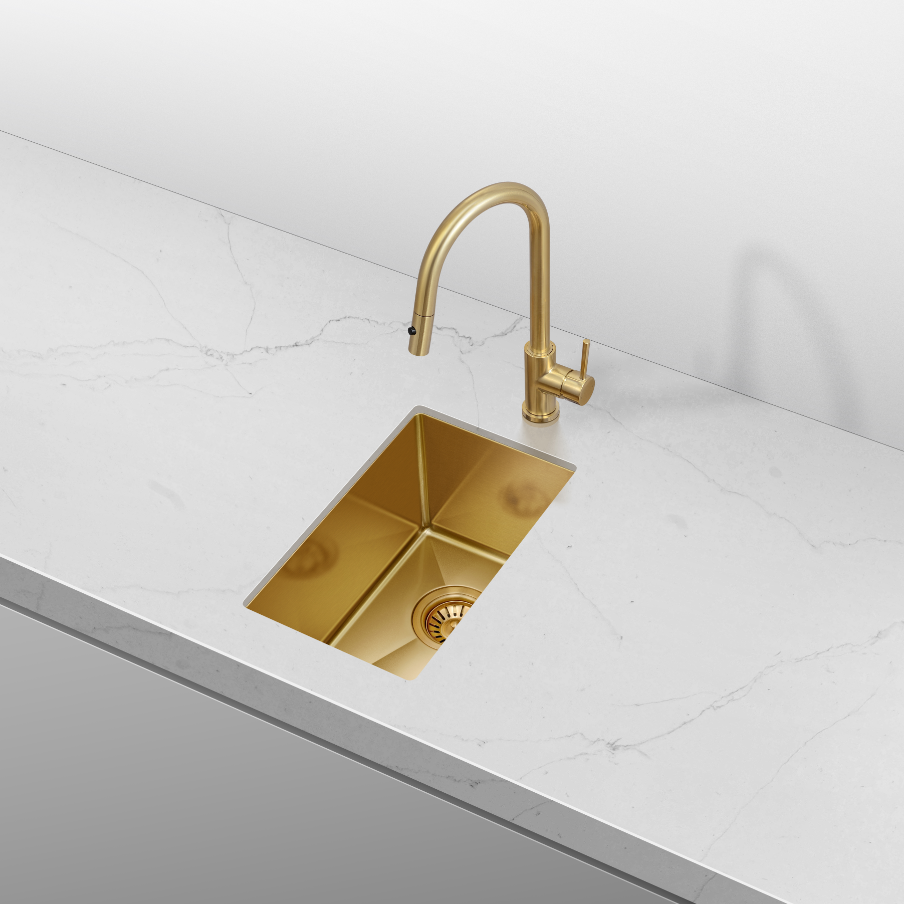 Retto 290mm x 450mm x 230mm Small Stainless Steel Sink | Brushed Brass (gold) |