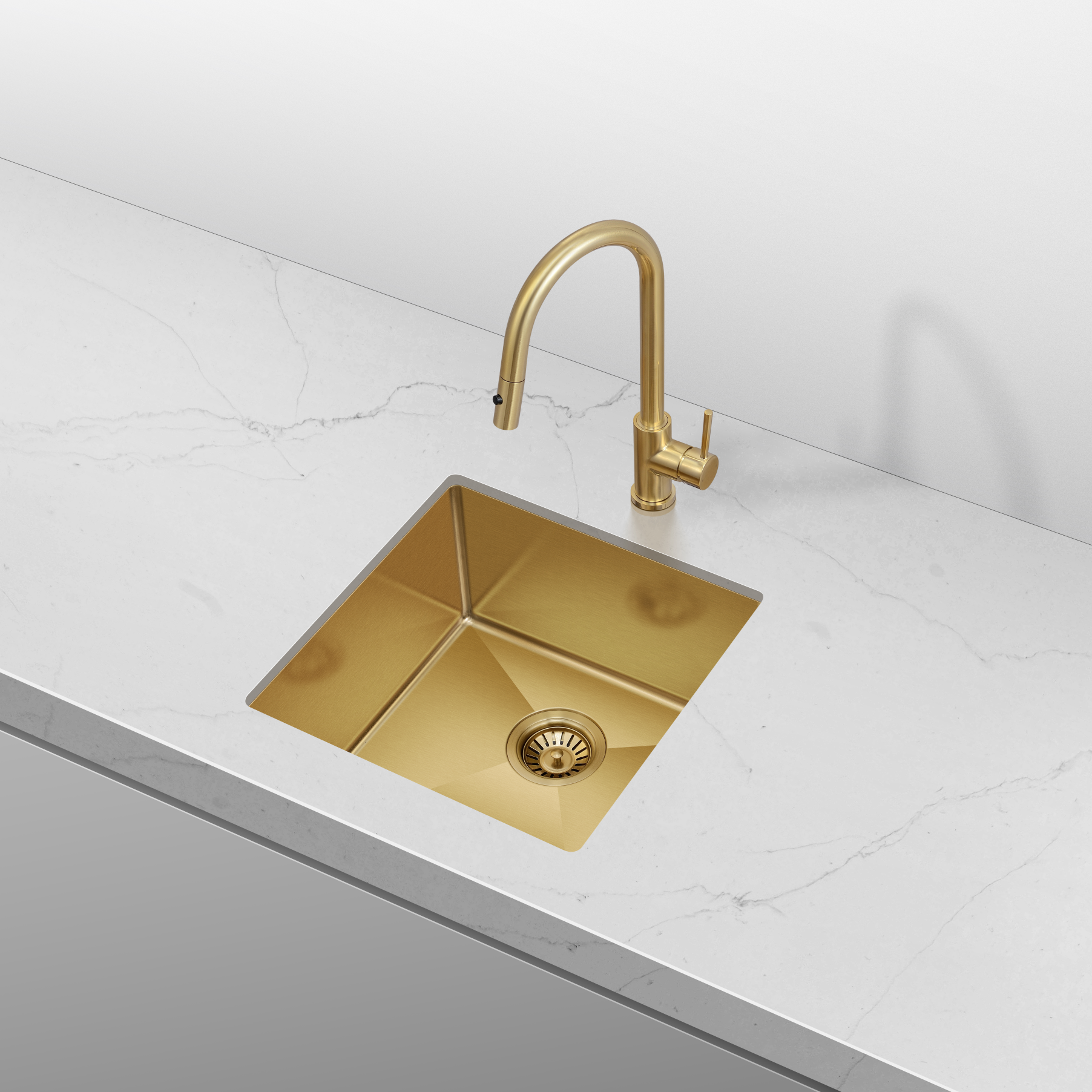 Retto 450mm x 450mm x 230mm Stainless Steel Sink | Brushed Brass (gold) |