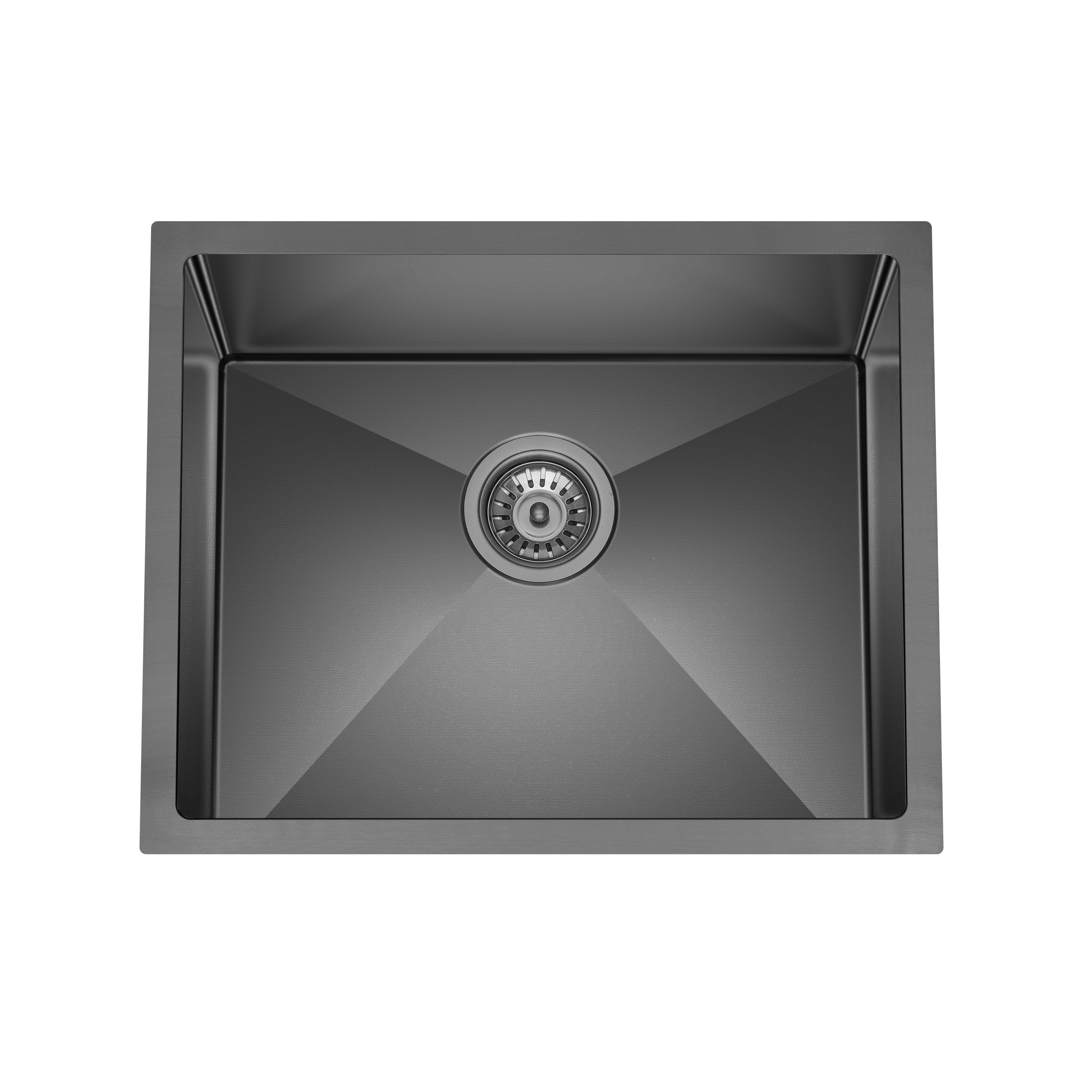 Retto 550mm x 450mm x 300mm Extra Height Stainless Steel Sink | Brushed Gun Metal (black) |