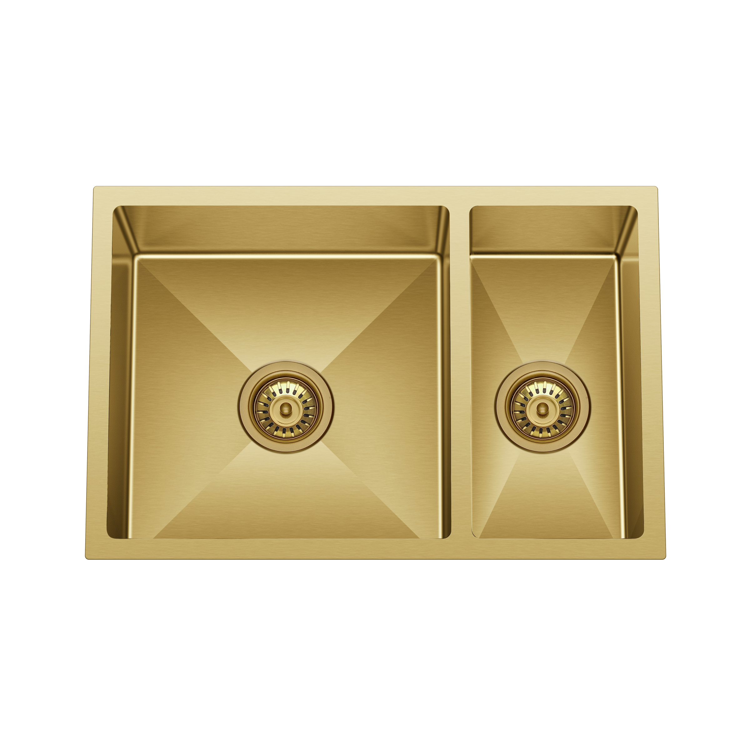 Retto 675mm x 450mm x 230mm Stainless Steel Sink and a half | Brushed Brass (gold) |