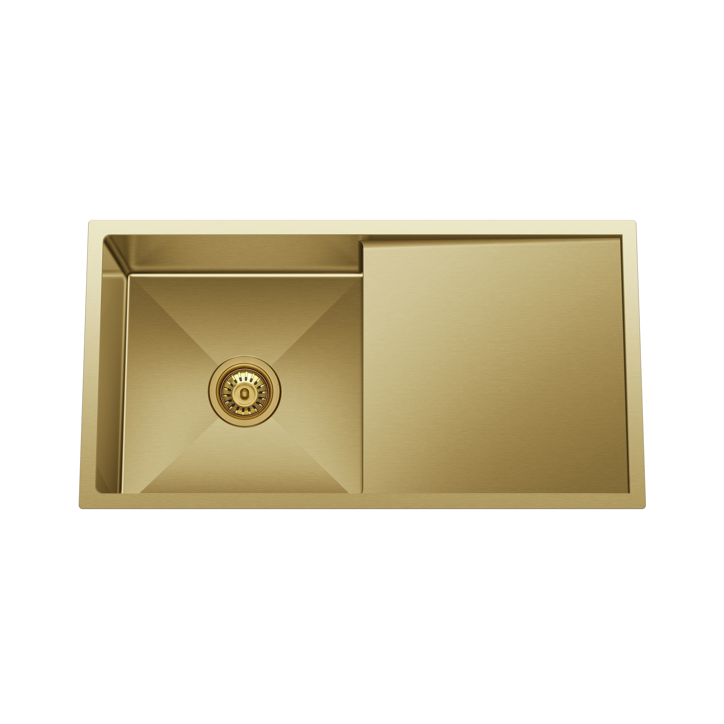 Retto 850mm x 450mm x 230mm Stainless Steel Sink with Drainer | Brushed Brass (gold) |