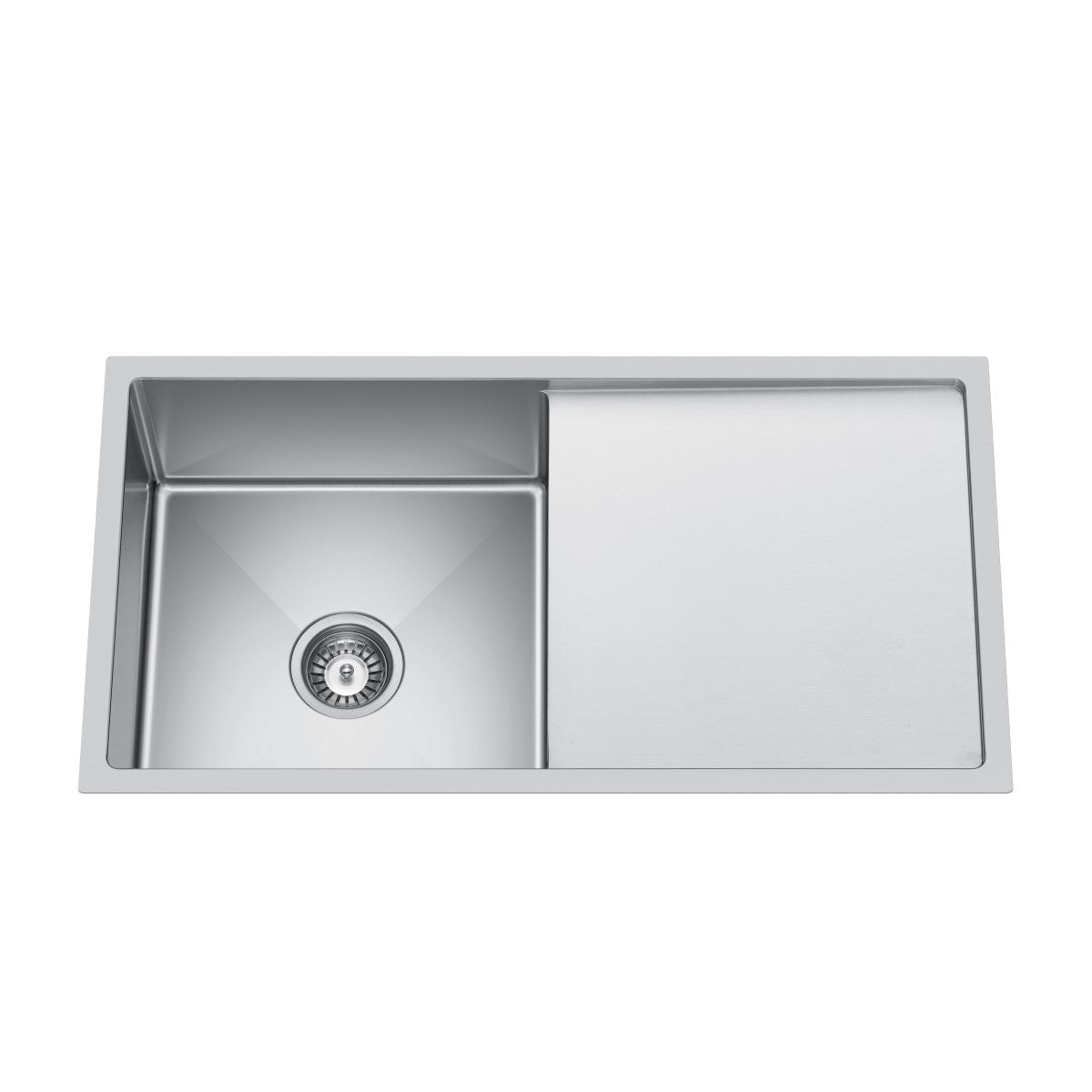 Retto 850mm x 450mm x 230mm Stainless Steel Sink with Drainer | Brushed Nickel |