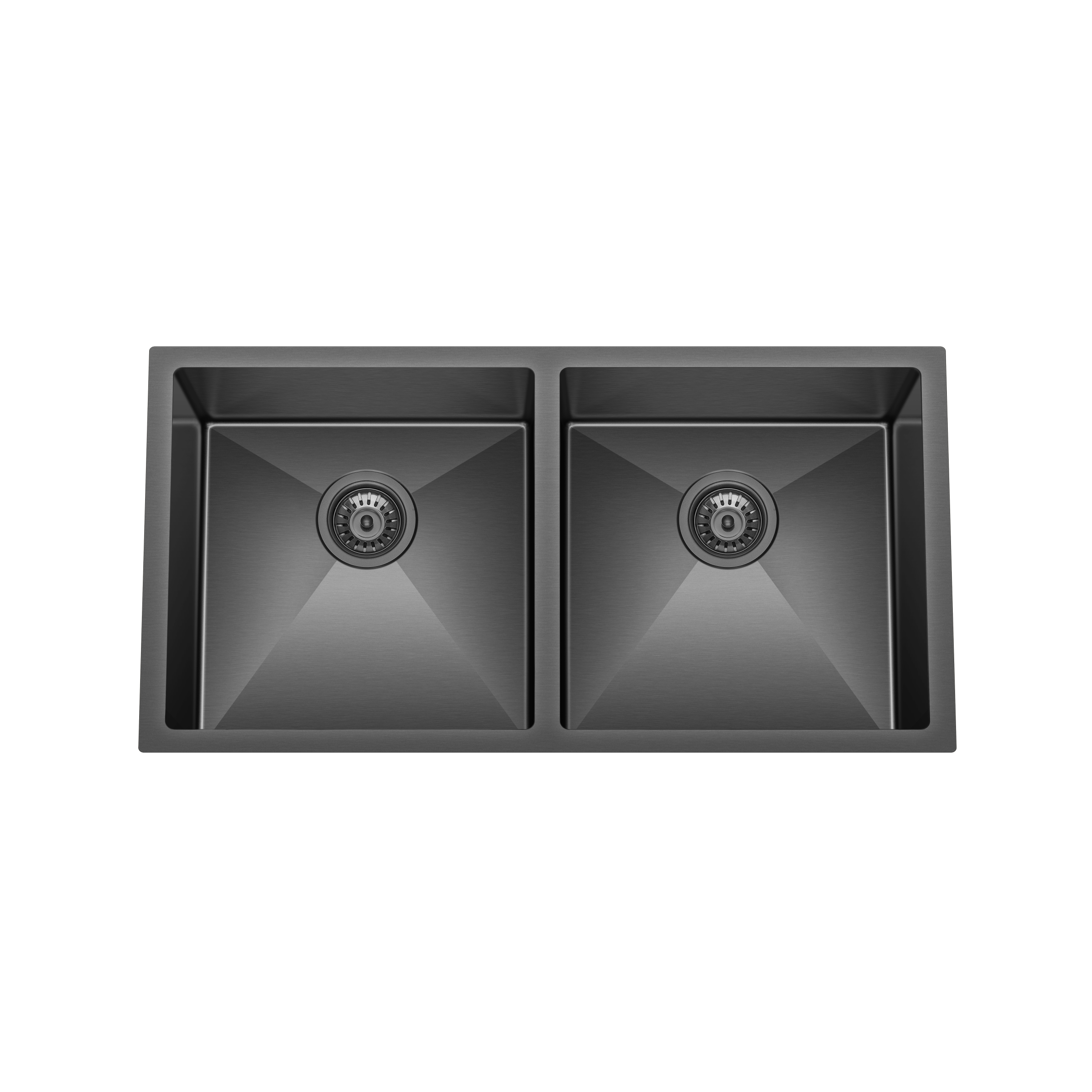 Retto 875mm x 450mm x 230mm Large Stainless Steel Double Sink | Brushed Gun Metal (black) |