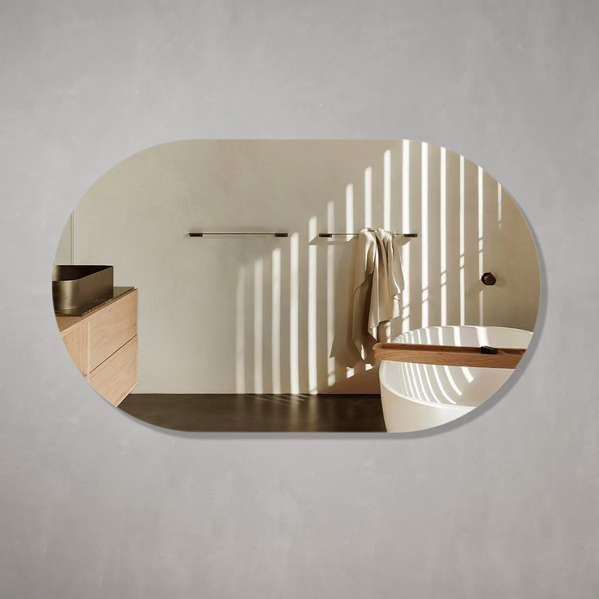 Pill Oval Frameless Mirror with Polished Edge | 14 sizes available, from 400mm to 1800mm |