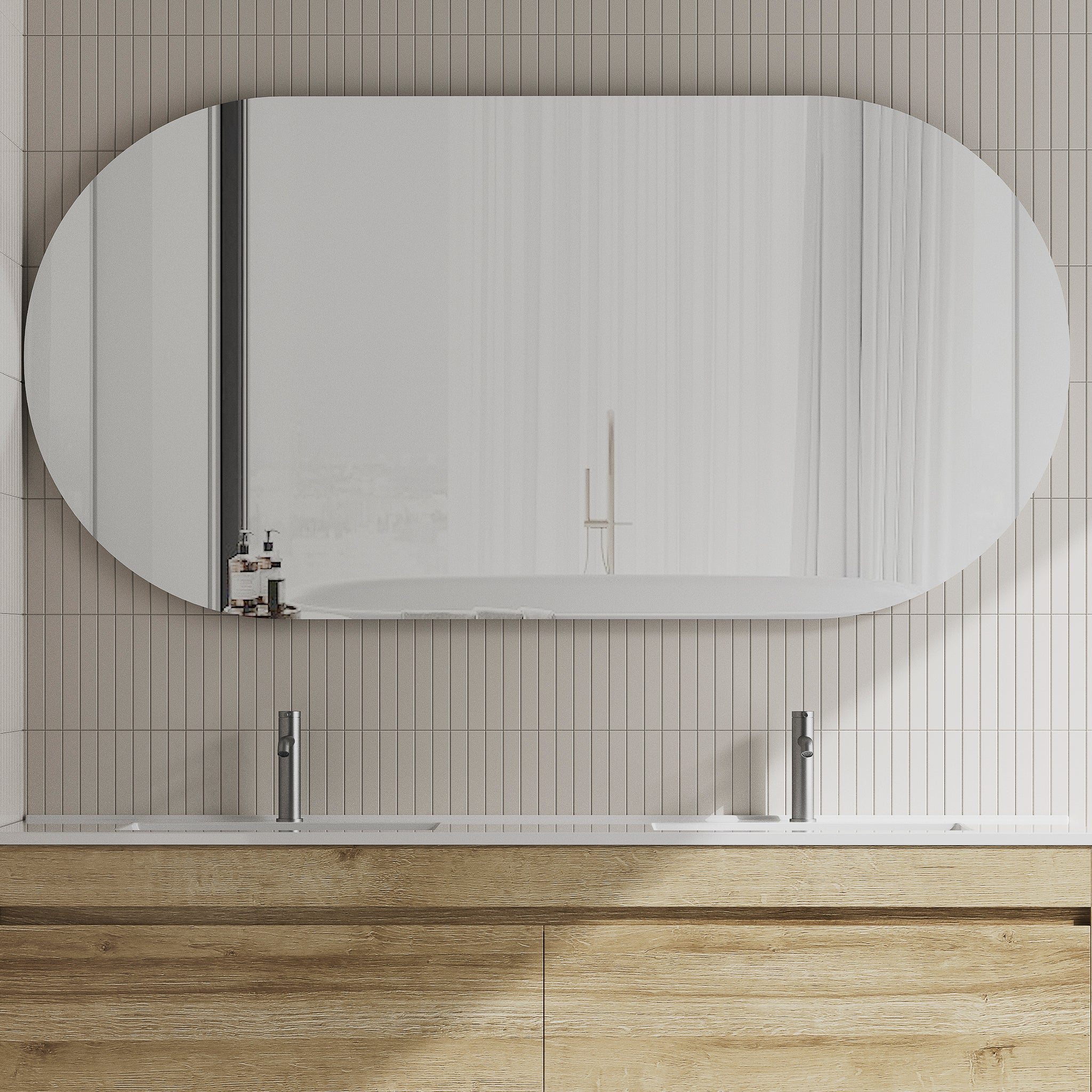 Pill Oval Frameless Mirror with Polished Edge | 14 sizes available, from 400mm to 1800mm |