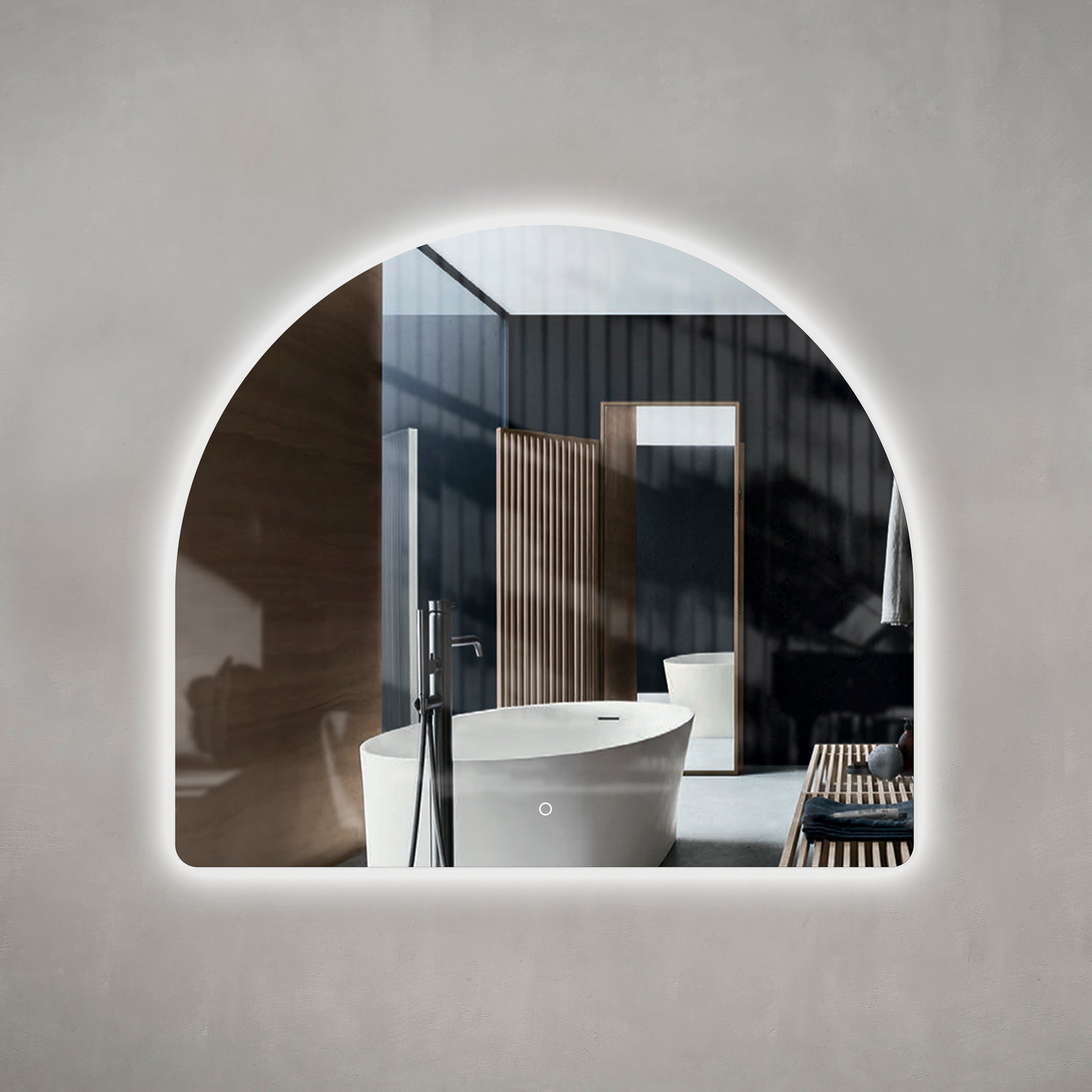 Arco Arch Backlit LED Mirror with Polished Edge and Demister | 11 sizes available, from 400mm to 1500mm |