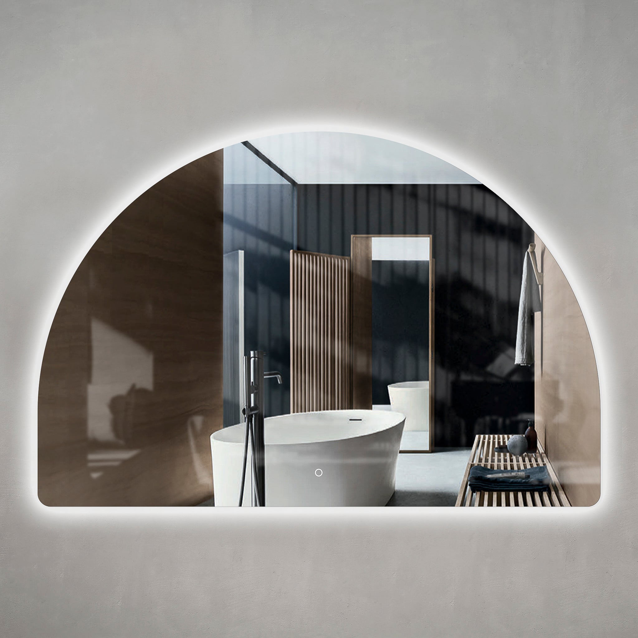 Arco Arch Backlit LED Mirror with Polished Edge and Demister | 11 sizes available, from 400mm to 1500mm |