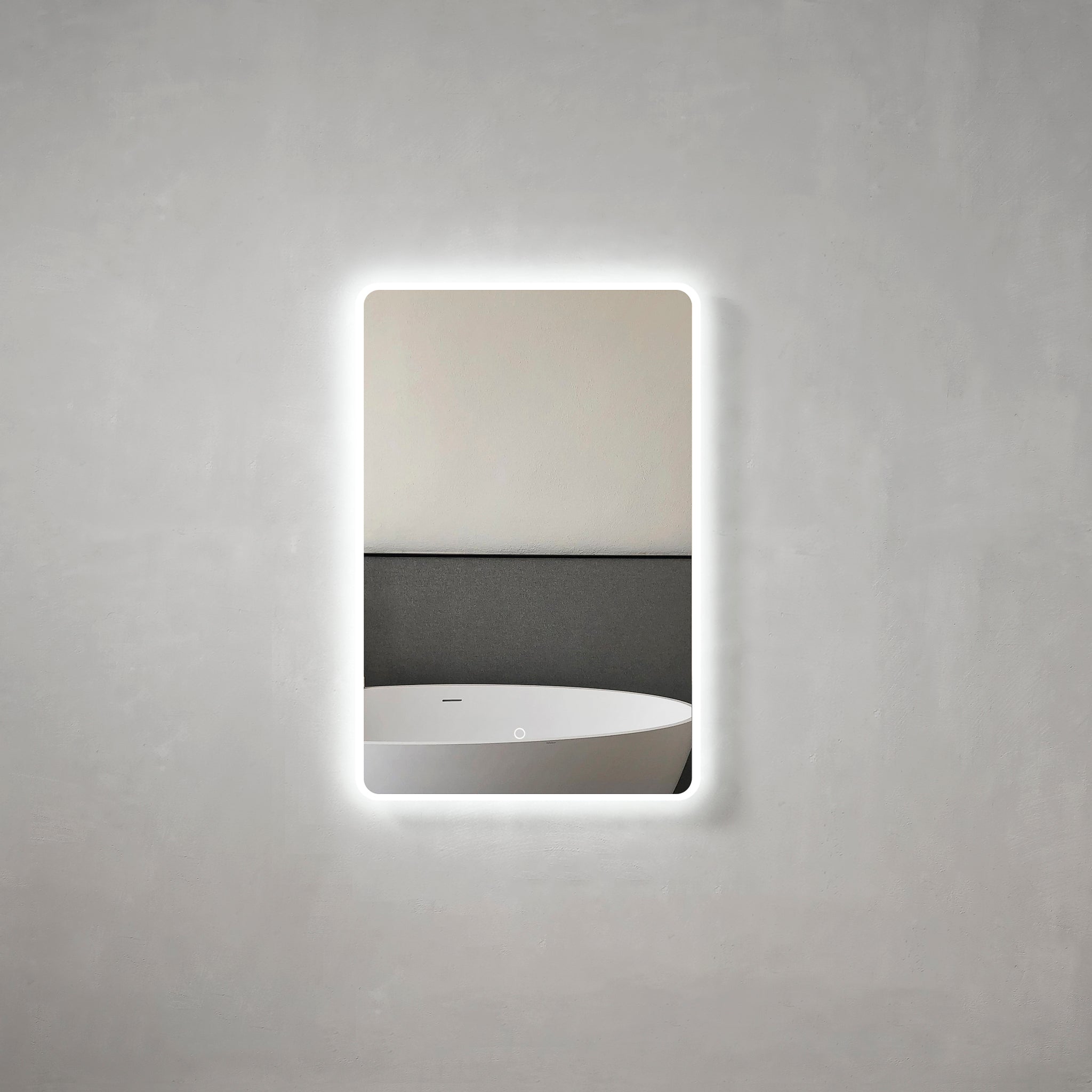 Retti Rectangular LED Mirror with Frosted Glass Border and Demister | 25 sizes from 400mm to 2000mm |